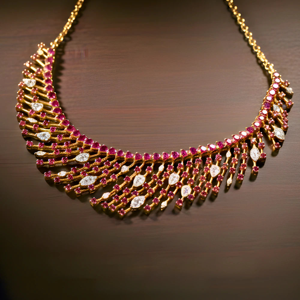 DIAMOND NECKLACE-DIAMOND ORNAMENT-N Gopaldaas Jewellers-NGJ