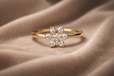 Floral Diamond Gold Ring for Women--N Gopaldaas Jewellers-N Gopaldaas Jewellers