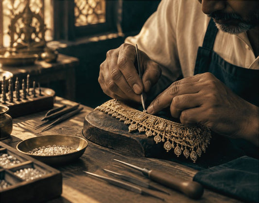 Artisan polishing a piece of jewellery