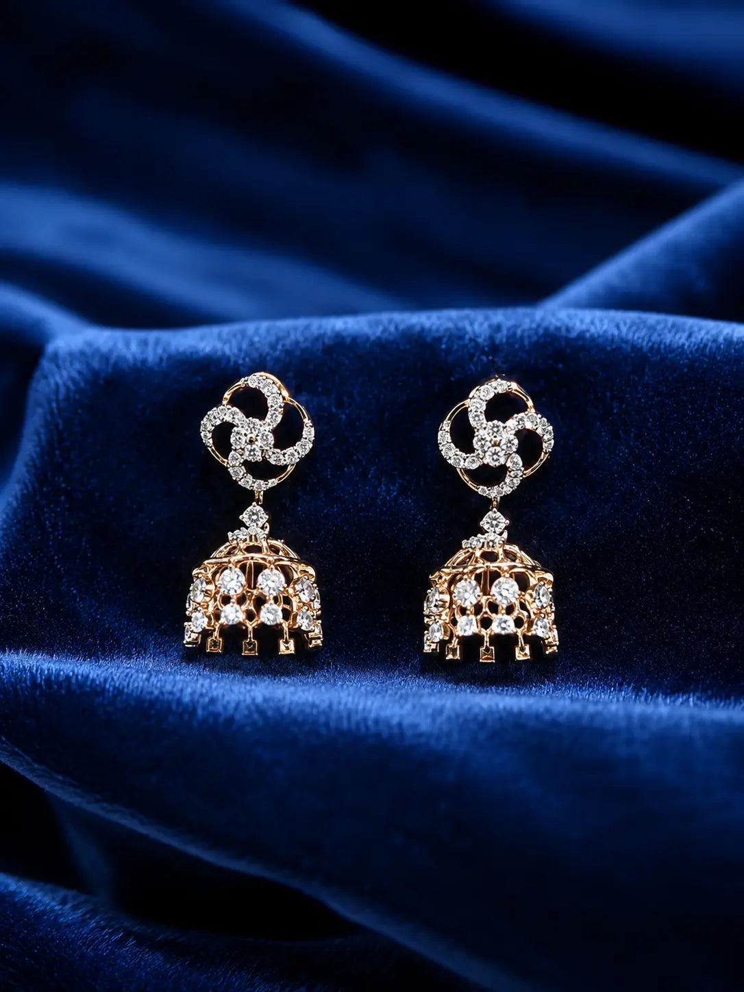 Floral Diamond Jhumka | 0.42 Ct Natural Diamonds